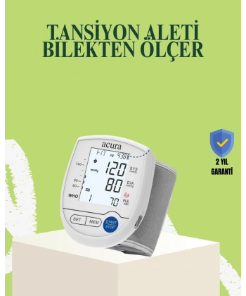 Bilekten Dijital Tansiyon Aleti Hem Pilli Hem Şarjlı Hafızalı