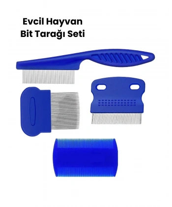 Bit, Pire ve Tüy Temizliğine Uygun Çok Amaçlı Evcil Hayvan Tarağı Seti