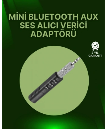 Bluetooth 4.1 Ses Alıcısı | 3.5mm Girişli Hoparlör & Kulaklıklar İçin Kablosuz Dönüştürücü
