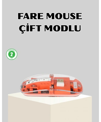 Bluetooth 5.0 & 2.4GHz Kablosuz Fare – 3 Cihaz Bağlantılı, Hızlı Geçiş, USB Alıcılı