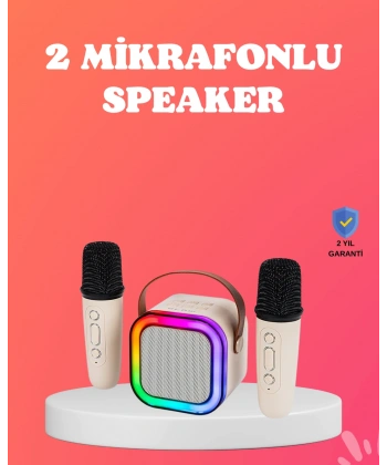 Bluetooth 5.0 Destekli Kablosuz Karaoke Hoparlör