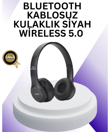 Bluetooth 5.0 Kablosuz Kulak Üstü Kulaklık | Stereo Ses ve Katlanabilir Tasarım