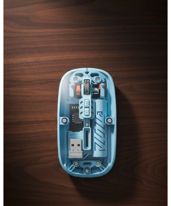 Bluetooth 5.2 Destekli Mavi Pilli Kablosuz Mouse