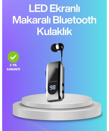 Bluetooth 5.2 Klipsli Kablosuz Kulaklık – Dijital Ekran & Titreşimli Uyarı