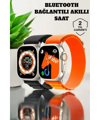 Bluetooth Bağlantılı 49MM Dokunmatik Akıllı Saat Sağlık ve Spor Takip Özellikli