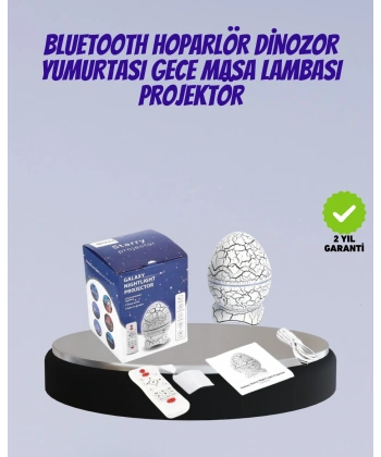 Bluetooth Bağlantılı Dinozor Yıldız Projektör Gece Lambası ve Uyku Yardımcısı