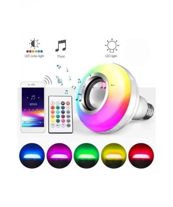 Bluetooth Hoparlör Akıllı Rgb Led Işık Renk Değiştirme Ses Bombası Ampül Görünümlü