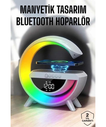 Bluetooth Hoparlör Dijital Göstergeli Wireless Şarj RGB Işıklı