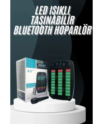 Bluetooth Hoparlör Taşınabilir Şarjlı Işıklı Büyük Boy Yüksek Ses Kaliteli