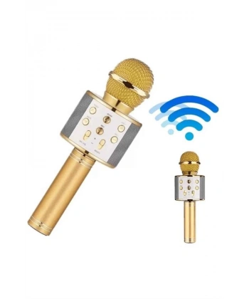 Bluetooth Hoparlör USB AUX SD Kart Kaoroke Mikrofon Uzun Pil Ömrü