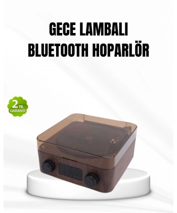 Bluetooth Hoparlörlü Gece Lambası Dijital Saat ve Ambiyans Işığı Çok Amaçlı