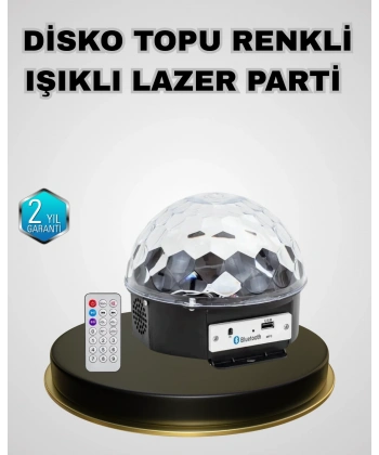 Bluetooth Hoparlörlü LED Disko Işığı Müzik Ritim Duyarlı ve Taşınabilir