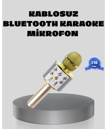 Bluetooth Karaoke Mikrofon Şarjlı Uzun Pil Ömürlü Çok Fonksiyonlu