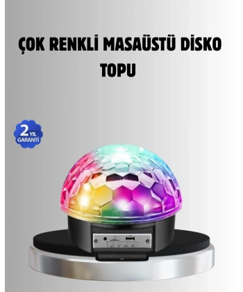 Bluetooth Kontrollü Masaüstü Disko Topu Işığı – Renkli LED Işık Gösterisi ve Uzaktan Kumanda