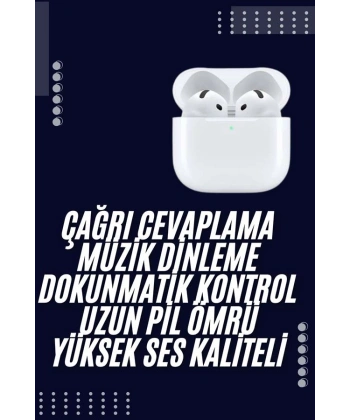 Bluetooth Kulaklık Beyaz Çağrı Cevaplama Dokunmatik Kontrol Kablosuz