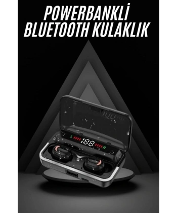 Bluetooth Kulaklık Dijital Şarj Göstergeli Powerbankli Bass Özellikli Kablosuz Kulakiçi 5.1 Mikrofonlu