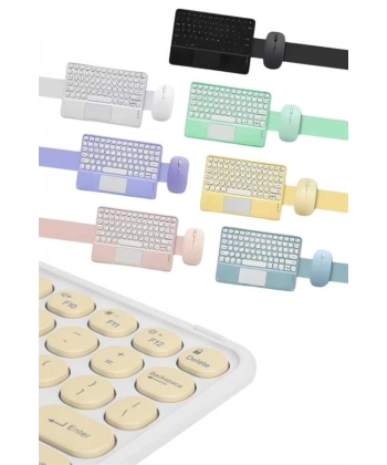 Bluetooth Touchpad Klavye 10.9 inch Kablosuz Wifi Q Klavye Slim