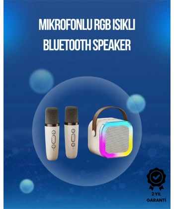 Bluetooth, USB ve AUX Girişli Çok Fonksiyonlu Karaoke Hoparlör