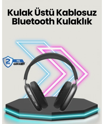 Bluetooth V5.0 Kablosuz Kulak Üstü Kulaklık | Katlanabilir, Mikro USB Girişli