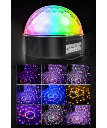 Bluetooth ve Uzaktan Kumandalı Çok Renkli Masaüstü Disko Topu