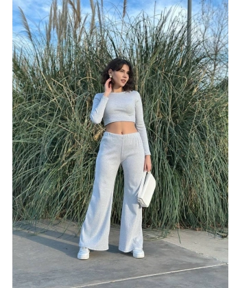 Bol paça altüst takım gri w1197