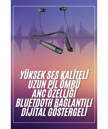 Boyun Askılı 100 Saat Kablosuz Kulaklık Göstergeli Bluetooth Kulaklık