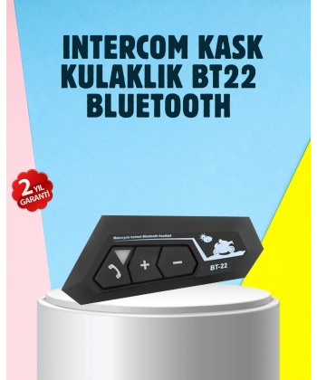 BT22 Motosiklet Kask İçi Bluetooth Kulaklık İnterkom Destekli