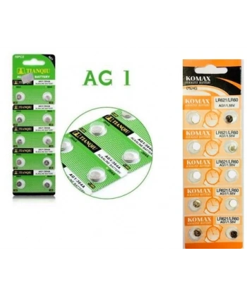 Buton Pil - Saat Lazer Hesap Makinesi Pili 10lu Paket  AG1 LR621/LR60 1.55V