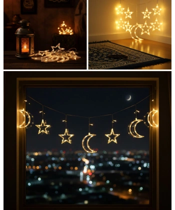 Büyük Ay Yıldız Led Ramazan Süsü Dekoratif Işık
