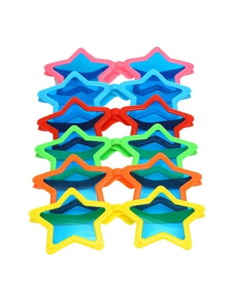 Büyük Yıldız Parti Gözlüğü Karışık 12 Adet