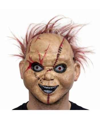 Çaki Korku Bebek Maskesi – Saçlı Plastik Yüz Maskesi