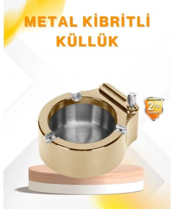 Çakmak Entegreli Küllük Yeniden Doldurulabilir Metal Gövde