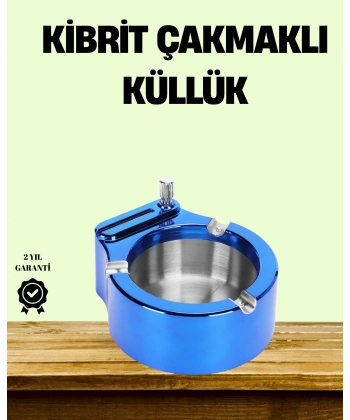 Çakmaklı Küllük Paslanmaz Çelik Şık Masa Aksesuarı