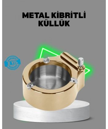 Çakmaklı Küllük Paslanmaz Metal Dayanıklı Tasarım