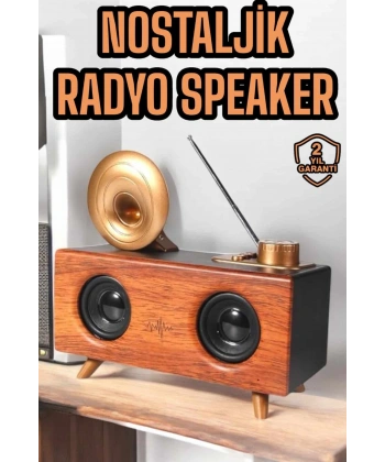 Çalar Radyo Müzik Kutusu Nostaljik Hoparlör Speaker