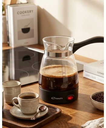 Cam Kahve Makinesi 650W 0.5 Litre 5 Fincan Kapasiteli Elektrikli Türk Kahvesi Makinesi