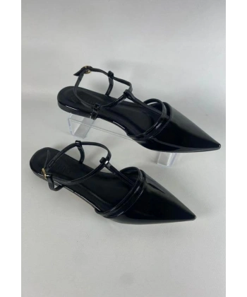 Canca Siyah Rugan Babet Ayakkabı