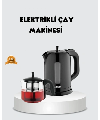 Çaycı Cam Demlikli 1800W Güçlü ve Sıcak Tutmalı Elektrikli Çay Makinesi