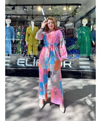 Ceketli baskılı takım