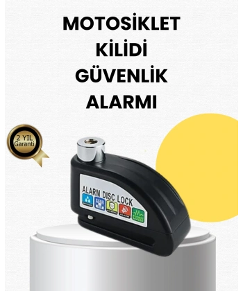 Çelik Gövdeli Alarm Disk Kilidi Motosiklet ve Bisiklet İçin Güvenlik