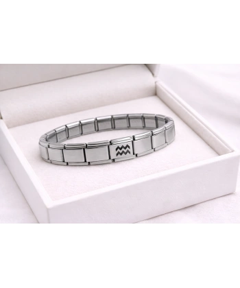 Çelik Nomination Bileklik Kova Burcu | Paslanmaz Çelik Burç Bilekliği | Modern ve Özgün Tasarım