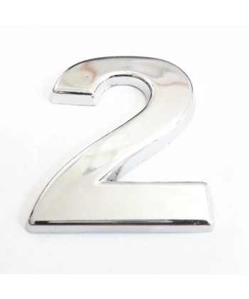 Cemax 2 Rakamı 3,75 cm Krom Yapışkanlı
