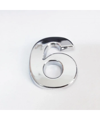 Cemax 6 Rakamı 3,75 cm Krom Yapışkanlı