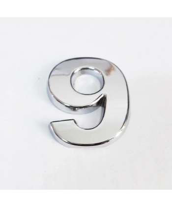 Cemax 9 Rakamı 3,75 cm Krom Yapışkanlı