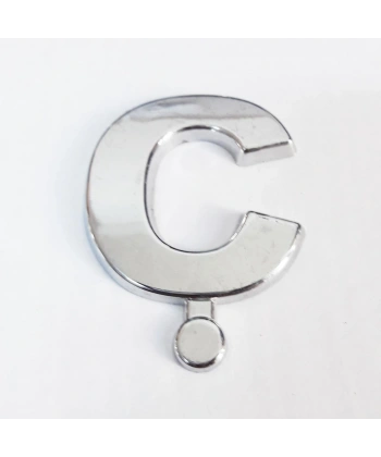 Cemax Ç Harfi  3,75 cm Krom Yapışkanlı