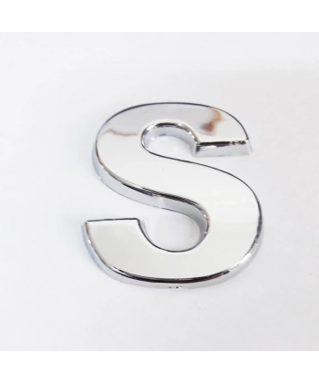 Cemax S Harfi  3,75 cm Krom Yapışkanlı