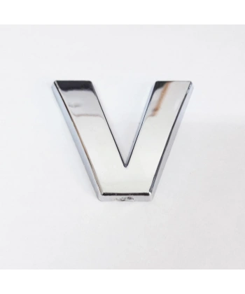 Cemax V Harfi  3,75 cm Krom Yapışkanlı