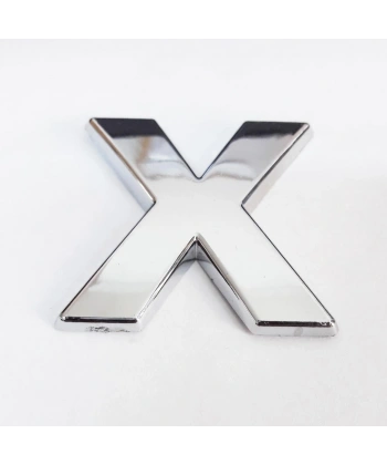 Cemax X Harfi  3,75 cm Krom Yapışkanlı