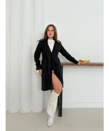 Cepli kuşaklı kaşe kaban antrasit st26458