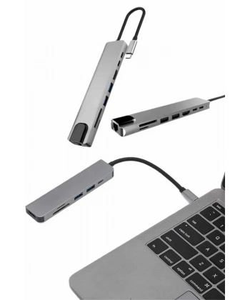 Çevirici Dönüştürücü Adaptör Macbook 3 In 1 Type-C To Hdmı USB 3.0